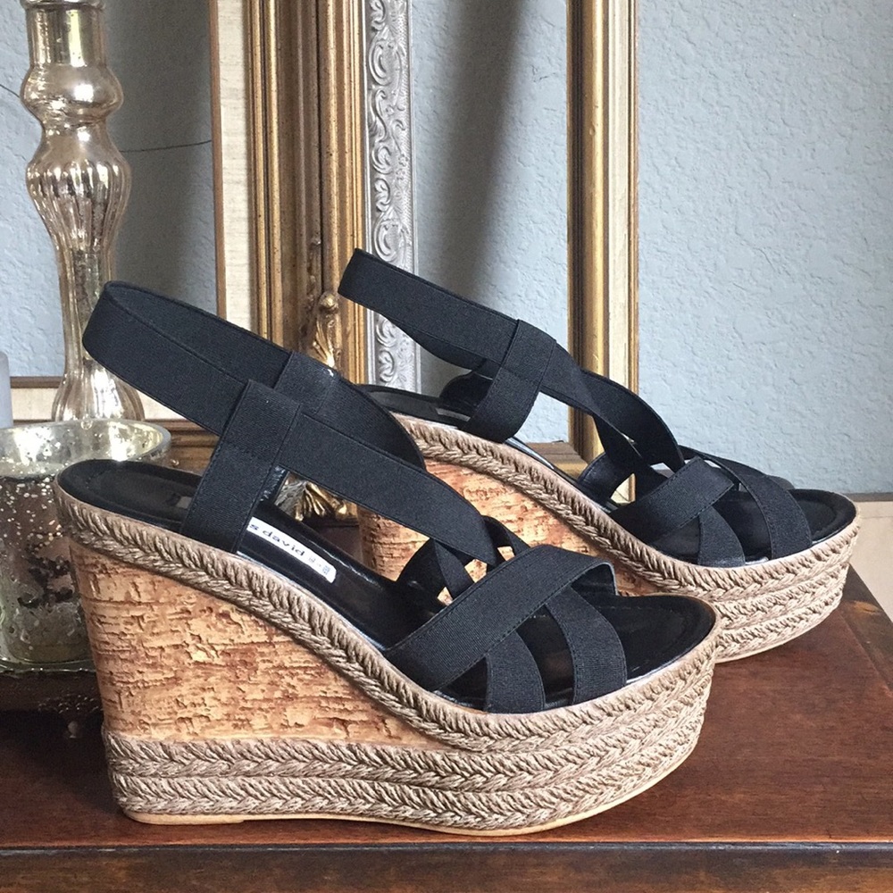 Charles David Faux Cork And Espadrilles Wedges - Picture 4 of 8